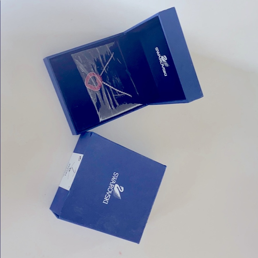 Swarovski Red Siam Open Heart Pendant Necklace